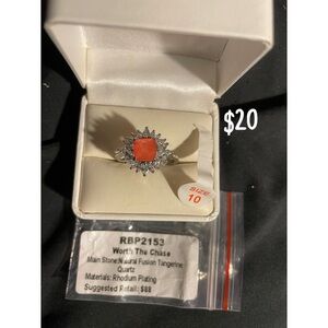 Radiant Silver and Tangerine Quartz Ring